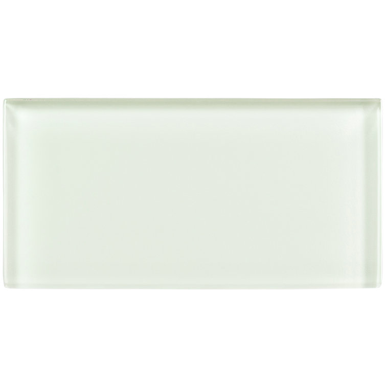 Enchant-Joy 3" x 6" White Polished Glass Subway Tile
