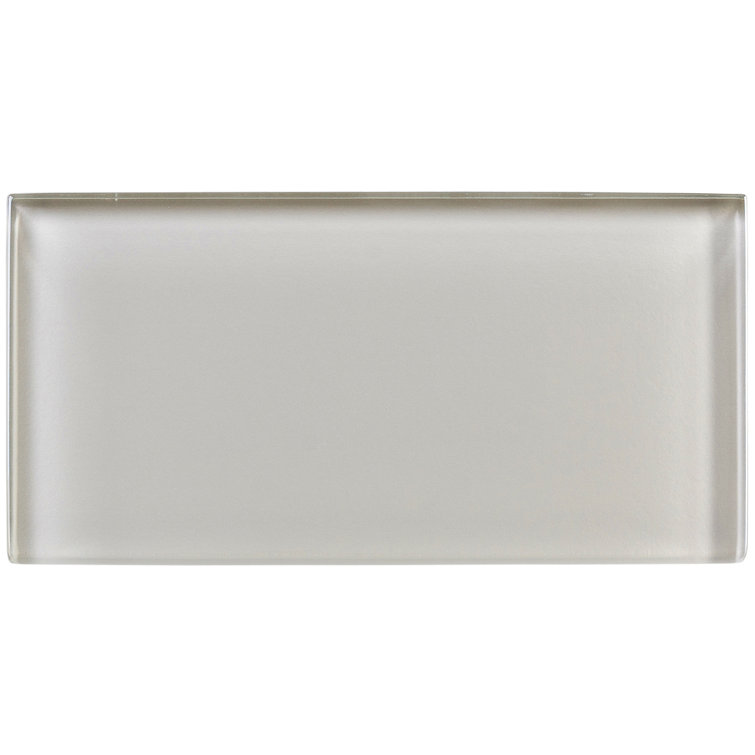 Enchant Joy 3" x 6" Gray Polished Glass Subway Tile