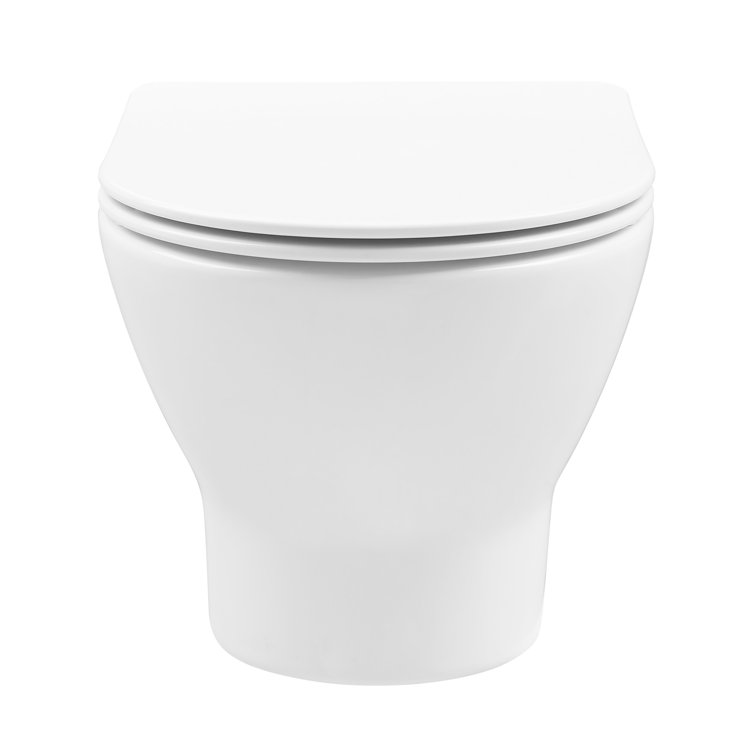 Ivy II Glossy White Ceramic Wall-Hung Elongated Toilet Bowl