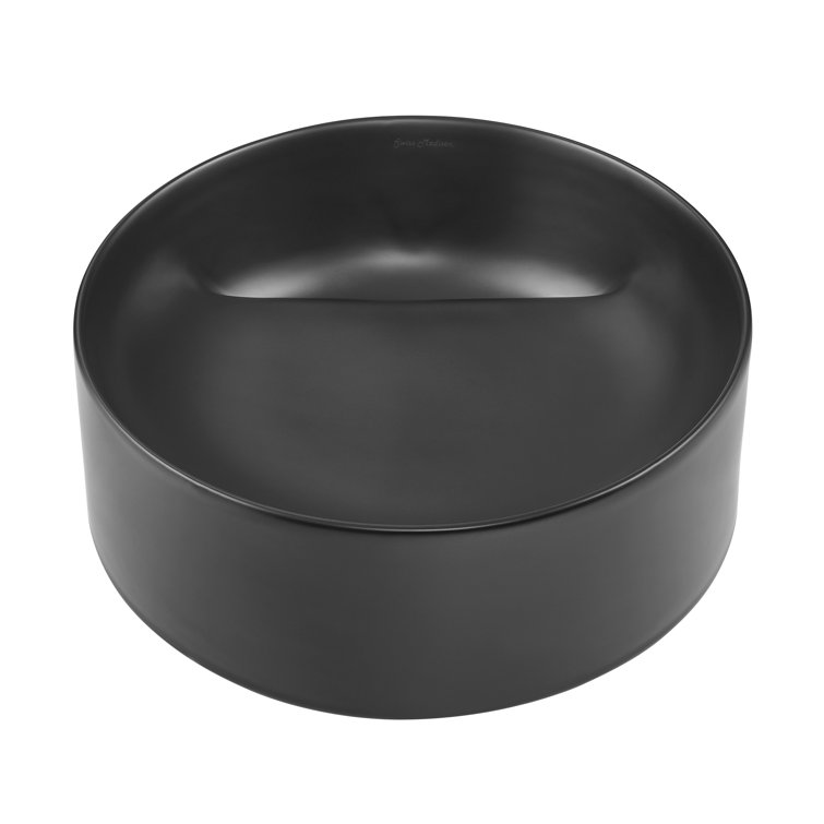 Beau 16.5" Matte Black Round Ceramic Vessel Sink