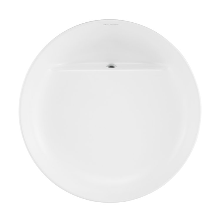 Beau 16.5'' Matte White Ceramic Round Vessel Bathroom Sink
