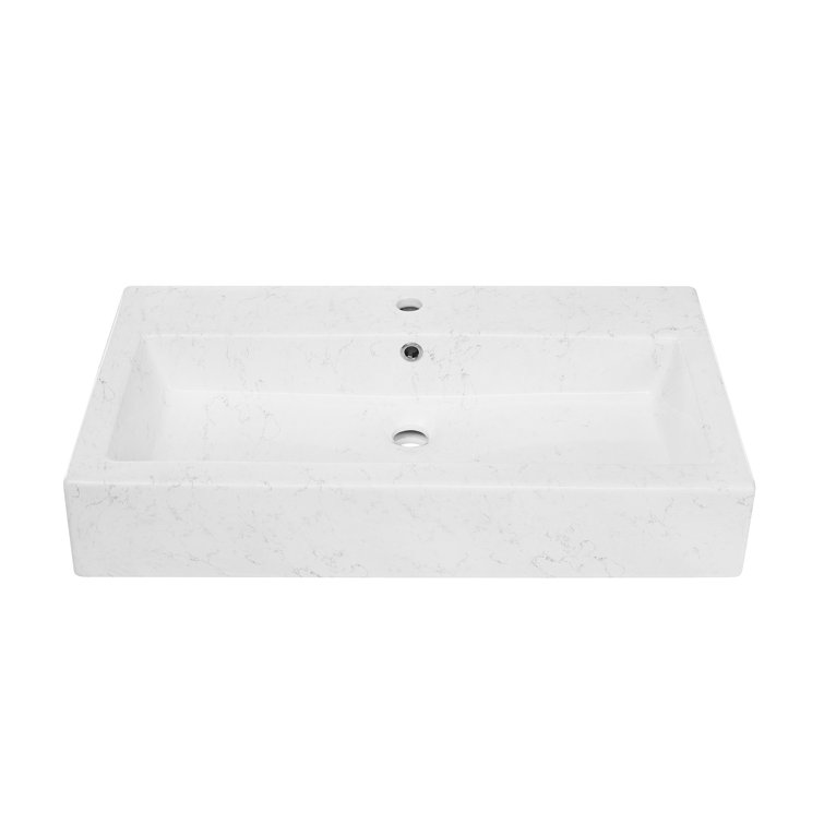 Static White Marble Ceramic Wall-Mount Sink