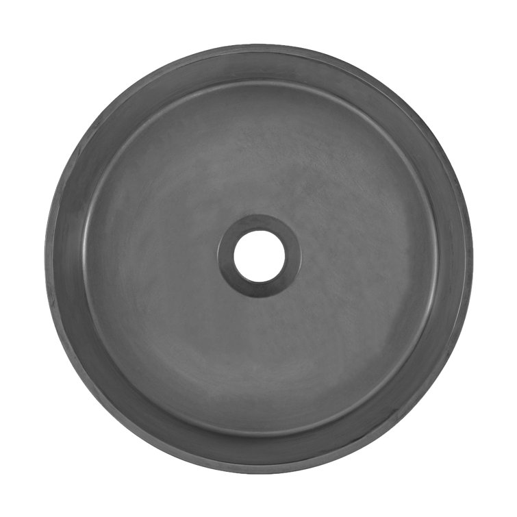 Lisse 14.5" Round Dark Gray Concrete Vessel Sink
