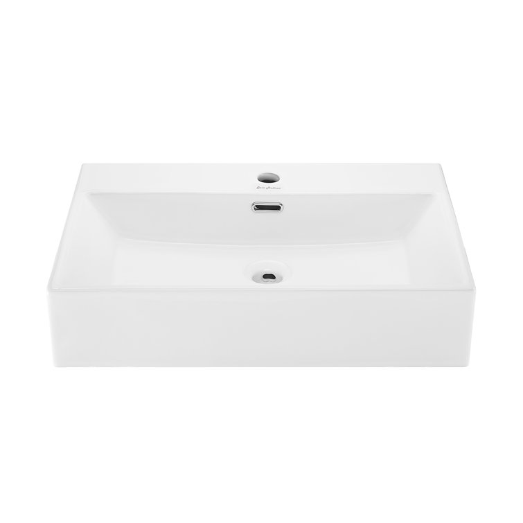 Claire 24" Glossy White Ceramic Wall-Mount Bathroom Sink
