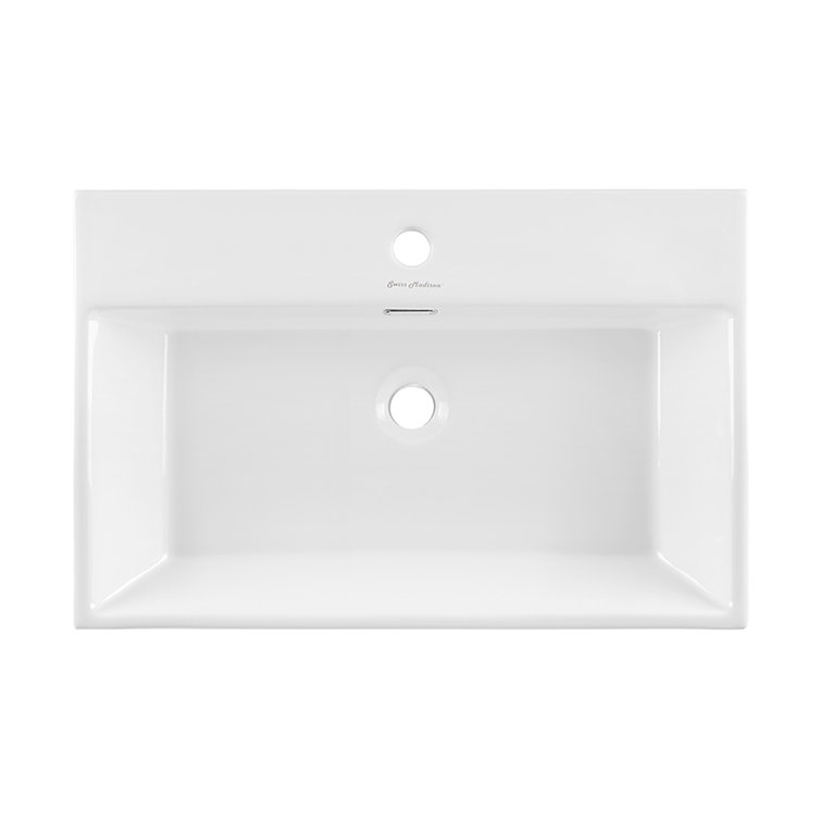 Claire 24" Glossy White Ceramic Wall-Mount Bathroom Sink
