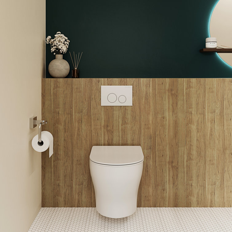 Ivy II Glossy White Ceramic Wall-Hung Elongated Toilet Bowl