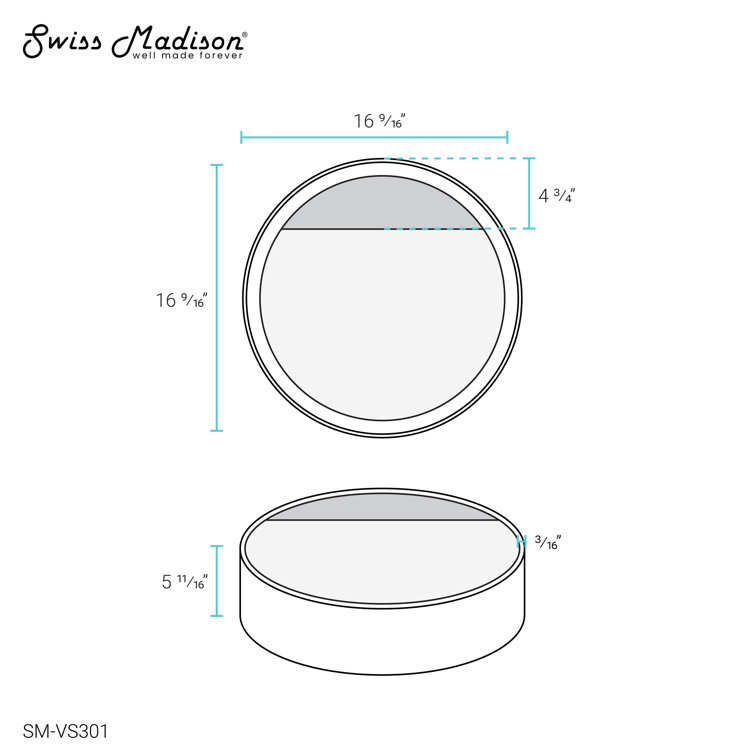 Beau 16.5" Glossy White Ceramic Round Vessel Sink