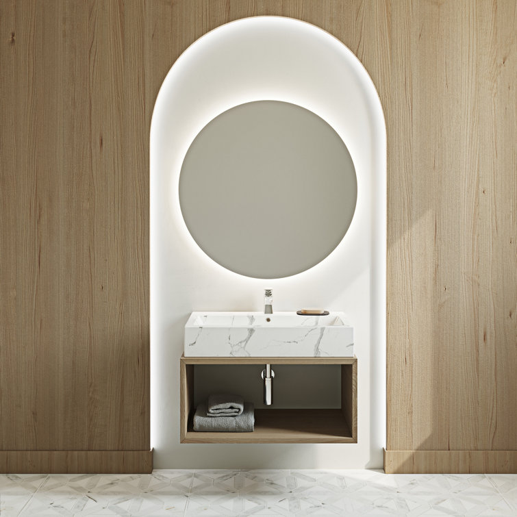 Voltaire Wide White Marble Ceramic Vessel Sink