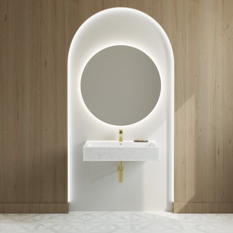 Static White Marble Ceramic Wall-Mount Sink