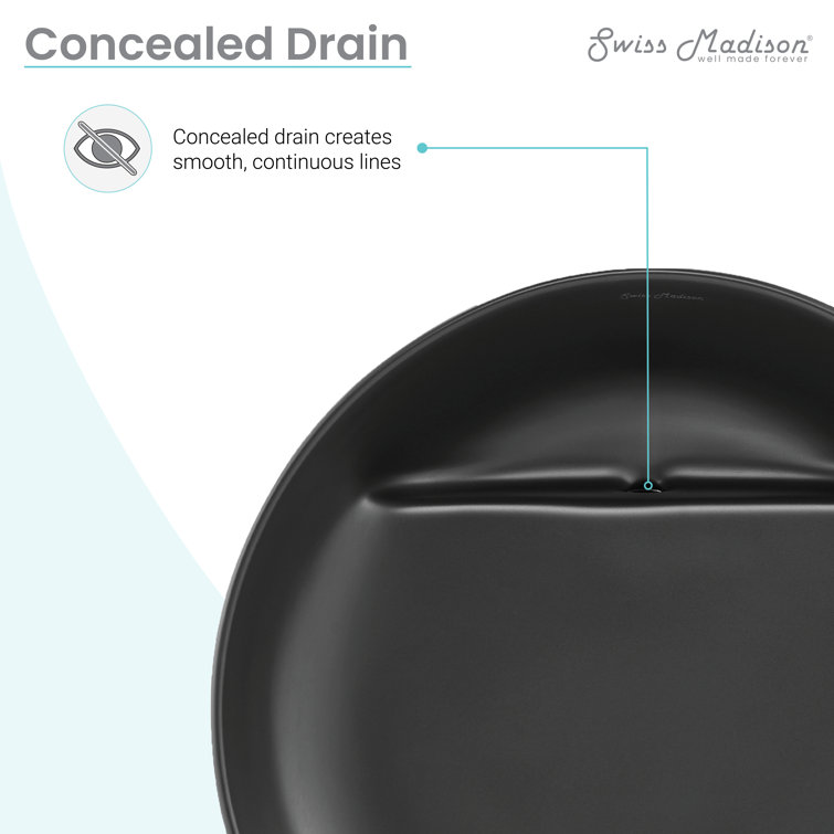 Beau 16.5" Matte Black Round Ceramic Vessel Sink