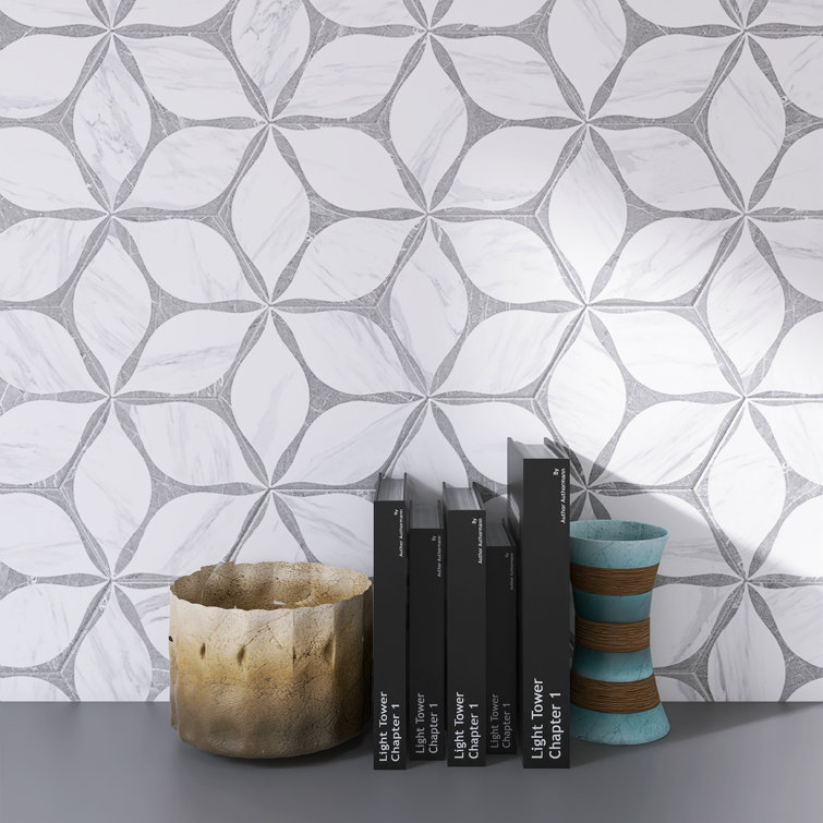 White and Gray Hexagon Porcelain Wall and Floor Tile