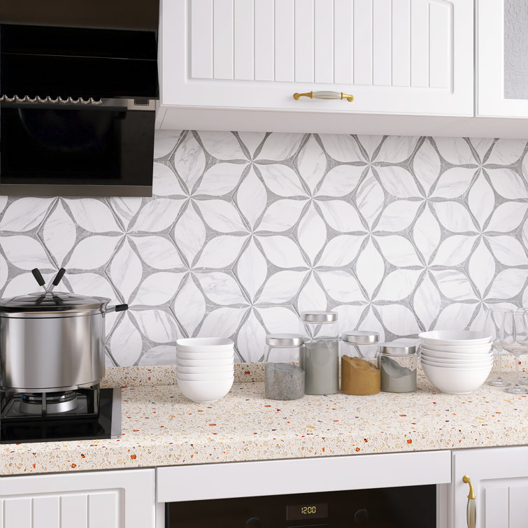 White and Gray Hexagon Porcelain Wall and Floor Tile