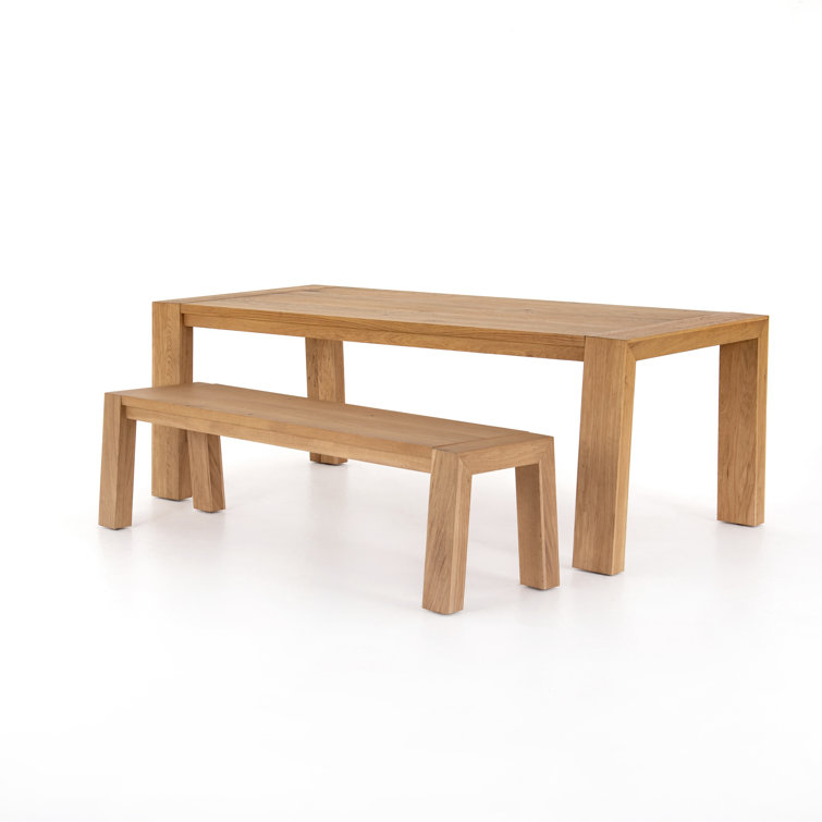 Capra Rectangular Light Oak Dining Table with Black Resin Details