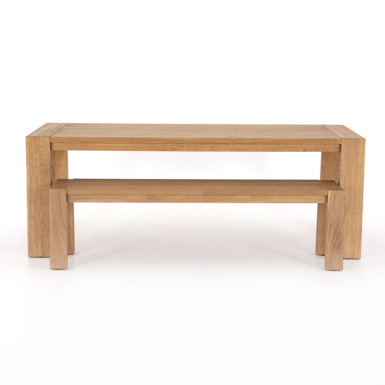 Capra Rectangular Light Oak Dining Table with Black Resin Details