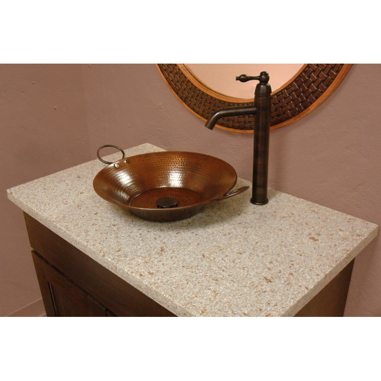 16" Round Hammered Copper Above-Counter Sink with Oil Rubbed Bronze Finish