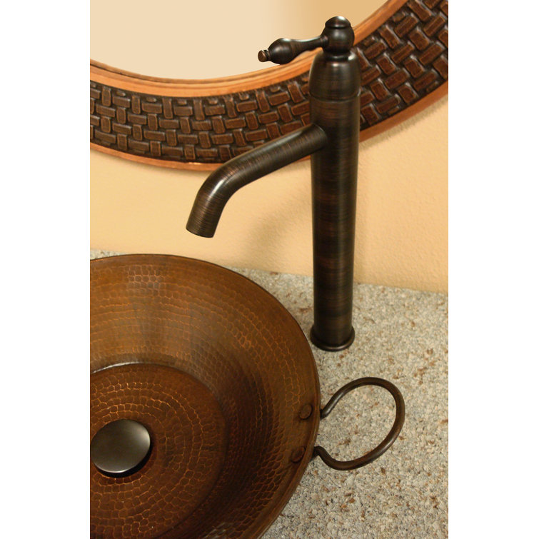 16" Round Hammered Copper Above-Counter Sink with Oil Rubbed Bronze Finish