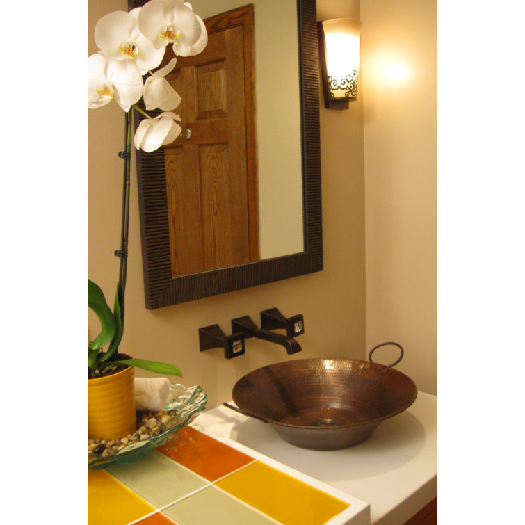 16" Round Hammered Copper Above-Counter Sink with Oil Rubbed Bronze Finish
