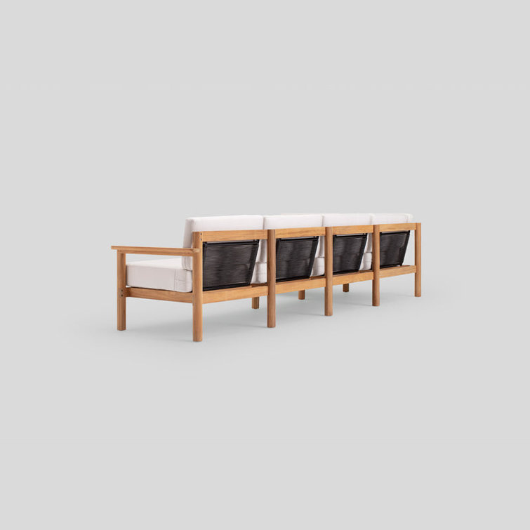 Haven 5-Piece Teak Outdoor Sectional with Sunbrella Canvas Cushions
