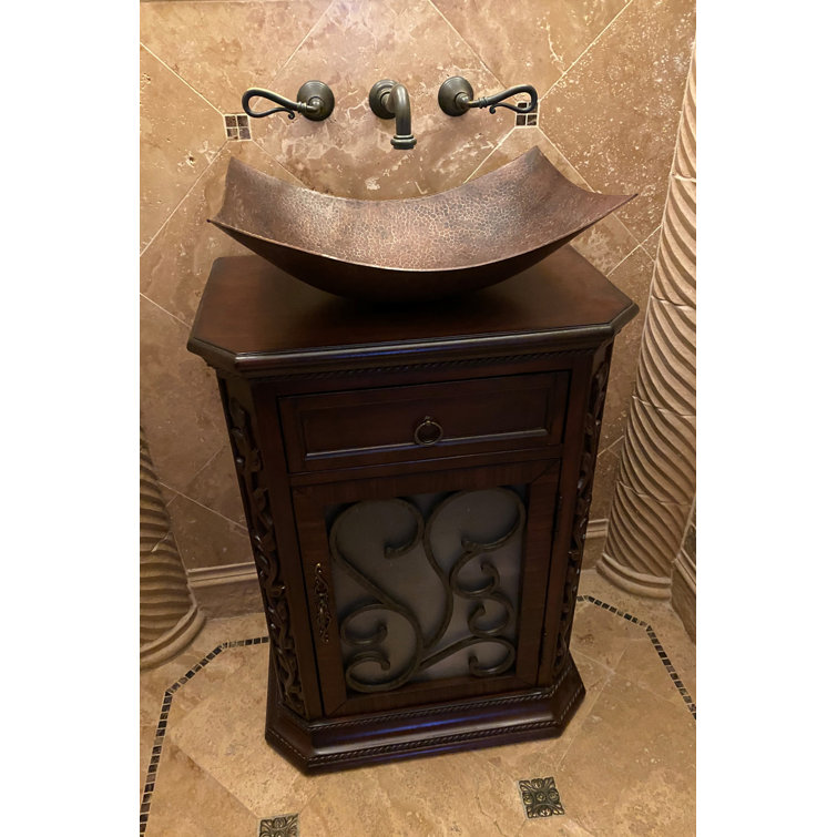 20" Hammered Copper Wall-Mount Vessel Sink