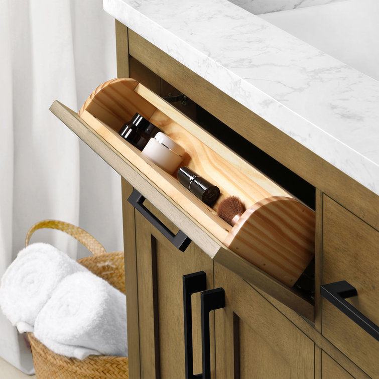 Athea 36'' Almond Latte Freestanding Bathroom Vanity with Marble Top