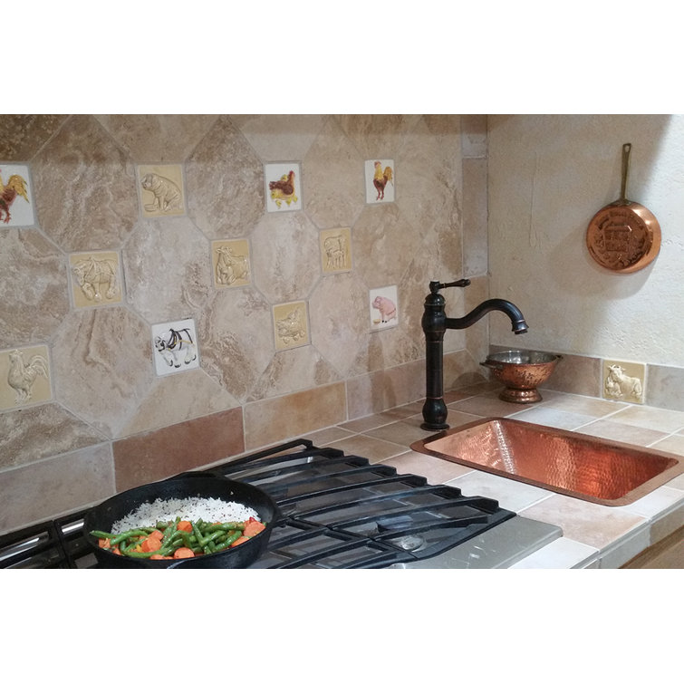 17" Polished Hammered Copper Rectangle Undermount Bathroom Sink