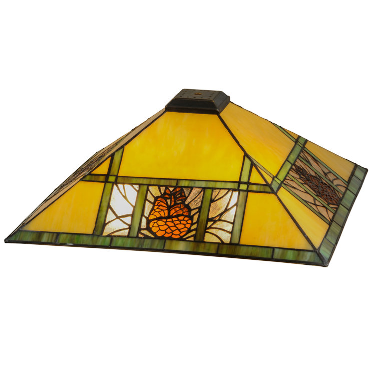 Pinecone Ridge 17" Handcrafted Glass Decorative Shade