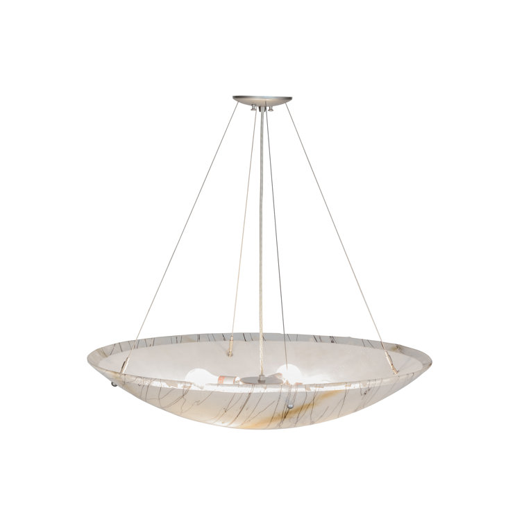 76.5" Brushed Nickel and Glass LED Chandelier