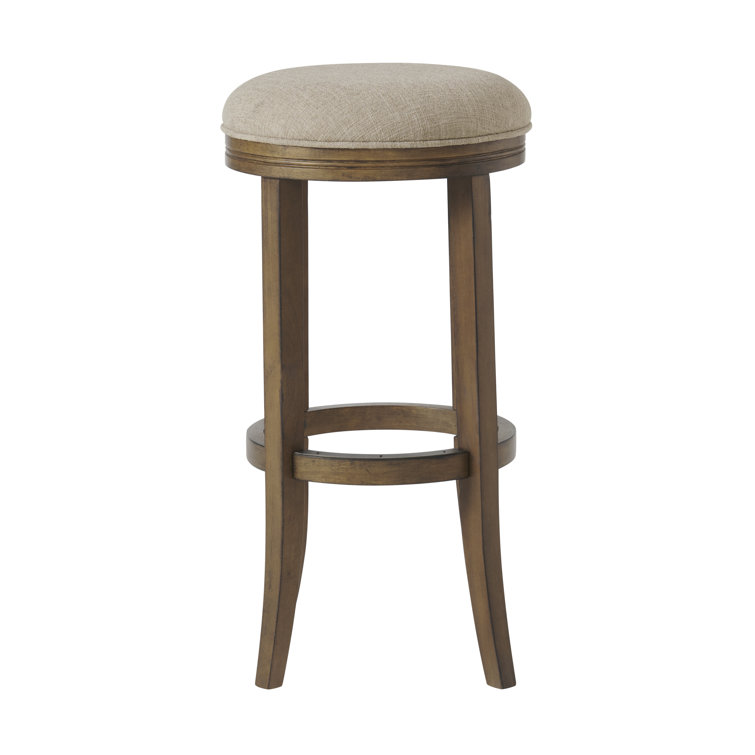 Natick 30" Brown Wood Backless Bar Stool