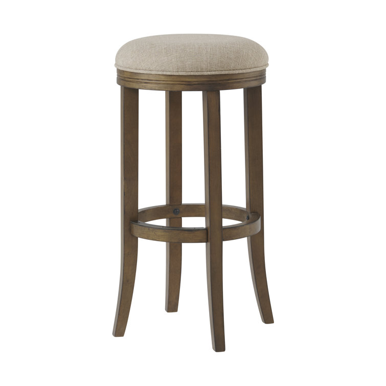 Natick 30" Brown Wood Backless Bar Stool