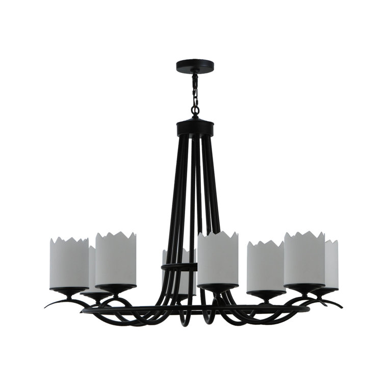 Octavia 48'' Black and White 8-Light Acrylic Chandelier