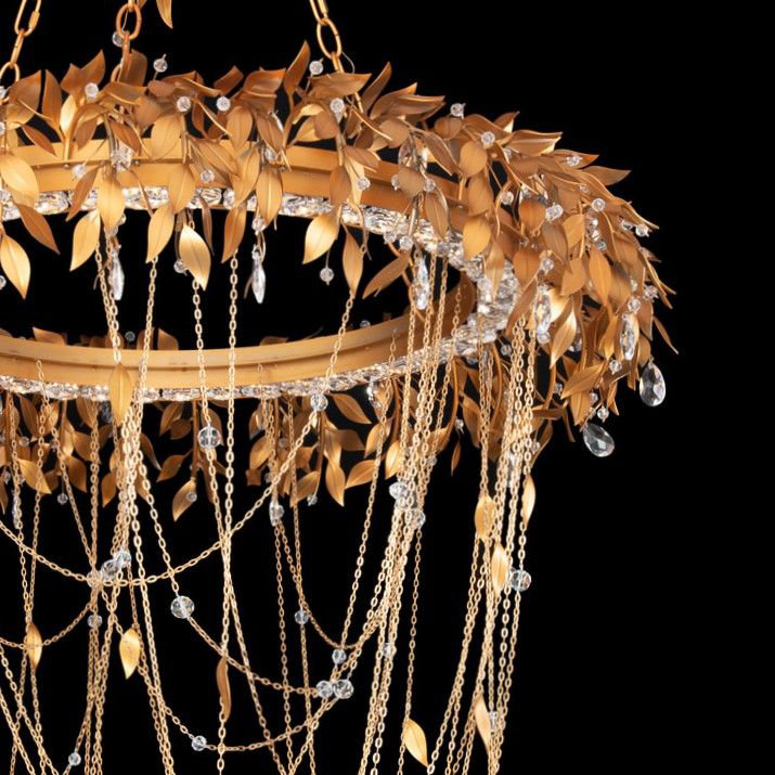 Gold Crystal LED Indoor/Outdoor Pendant Light