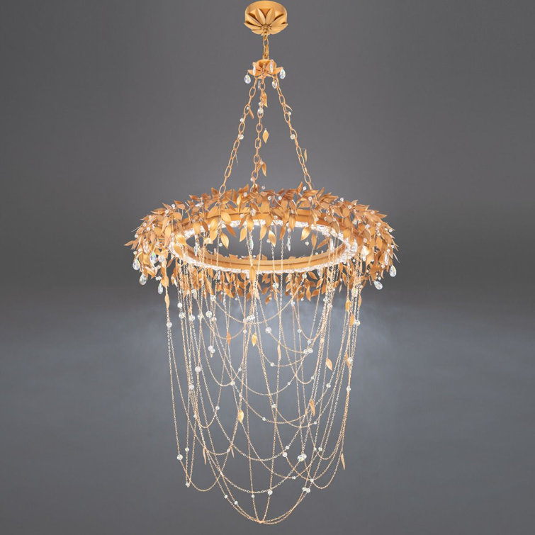 Gold Crystal LED Indoor/Outdoor Pendant Light