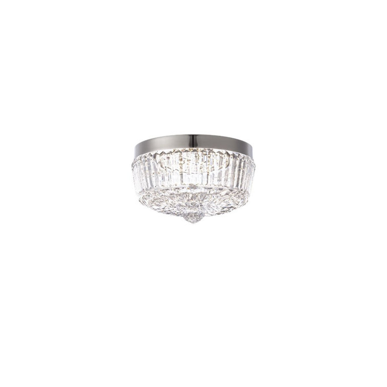 Heritage Crystal Polished Nickel LED Flush Mount