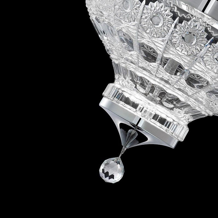 Elegance Crystal Chrome LED Semi-Flush Mount Light, Indoor/Outdoor