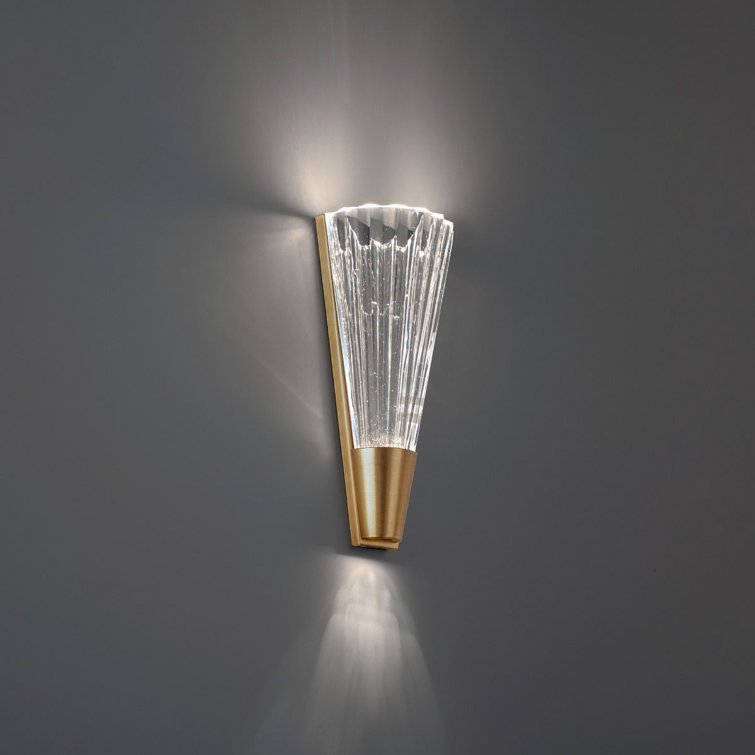 Aged Brass and Crystal LED Wall Sconce