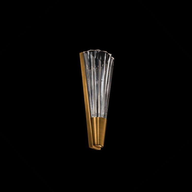 Aged Brass and Crystal LED Wall Sconce