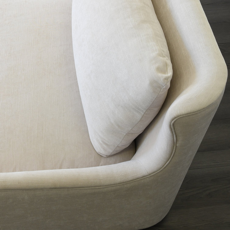 Kaleb 92.5'' White Velvet Upholstered Sofa