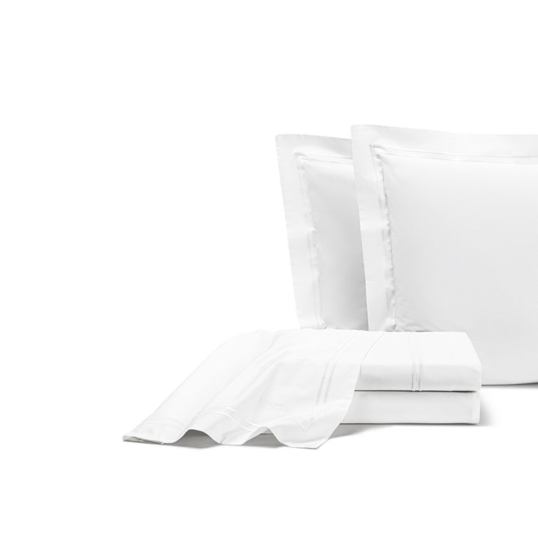 California King White Egyptian Cotton Percale Sheet Set
