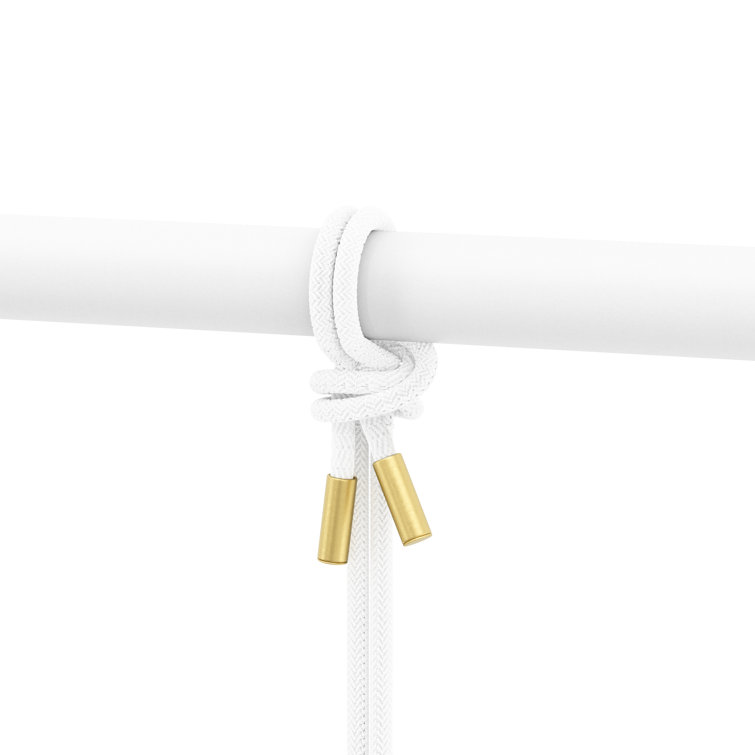 Triflora Adjustable White/Brass Indoor/Outdoor Hanging Planter
