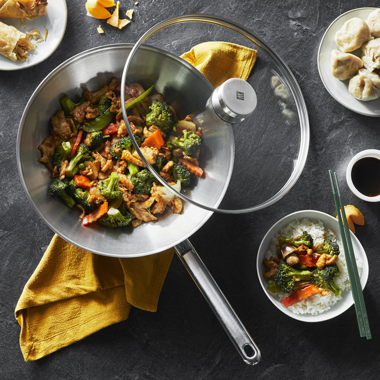 Plus 12" Stainless Steel Non-Stick Wok with Lid