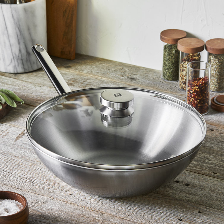 Plus 12" Stainless Steel Non-Stick Wok with Lid