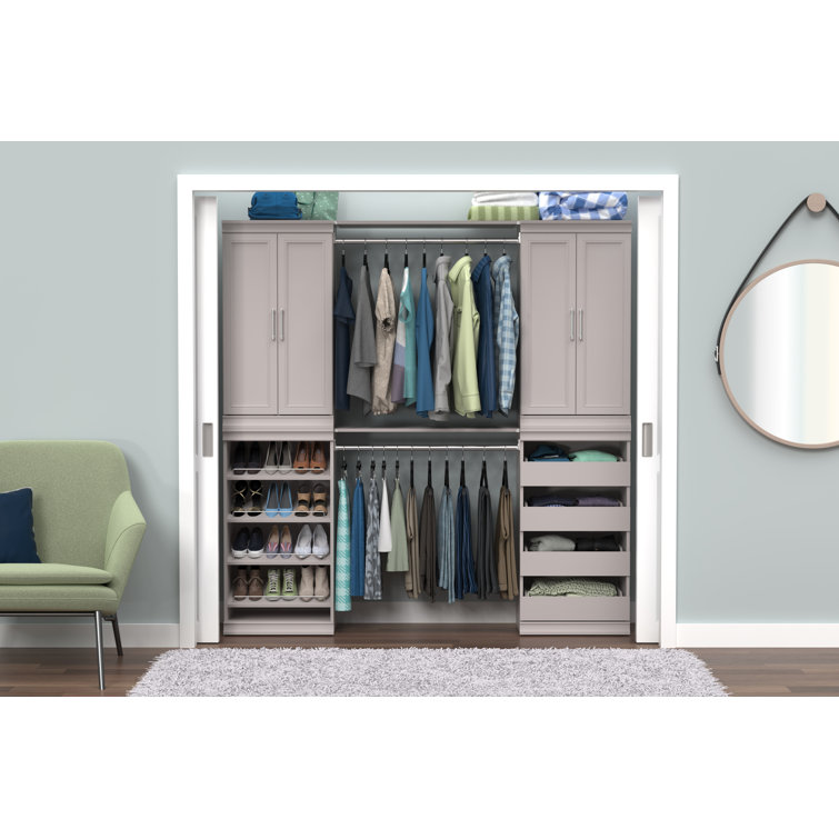 Taupe Modular Stackable Shoe Shelf with Metal Accents