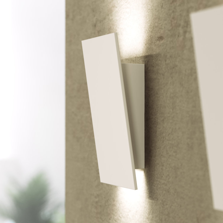 Sleek Textured White LED Dimmable Wall Sconce