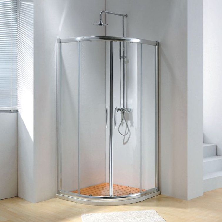 36'' W x 79'' H Clear Tempered Glass Frameless Shower Enclosure