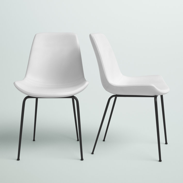 Deeter Contemporary White Faux Leather Side Chair