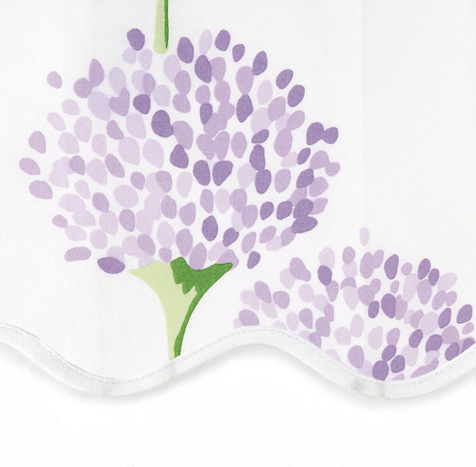 Charlotte Twin White Cotton Quilt with Lavender Floral Design