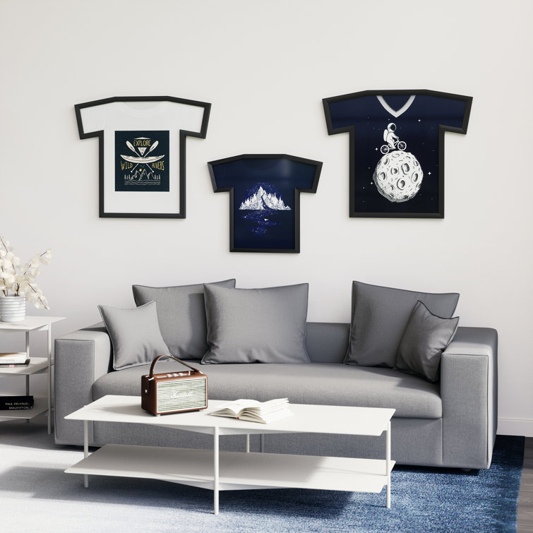 Medium Black Iron T-Shirt Shaped Wall Display Frame