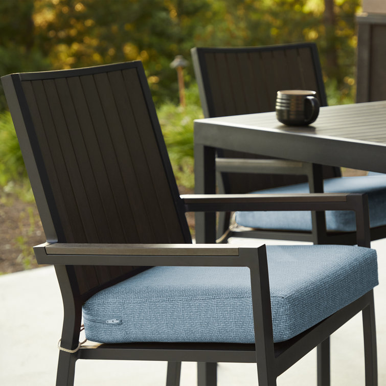 Blue Shadow Water-Resistant Outdoor Dining Chair Cushion 17x17