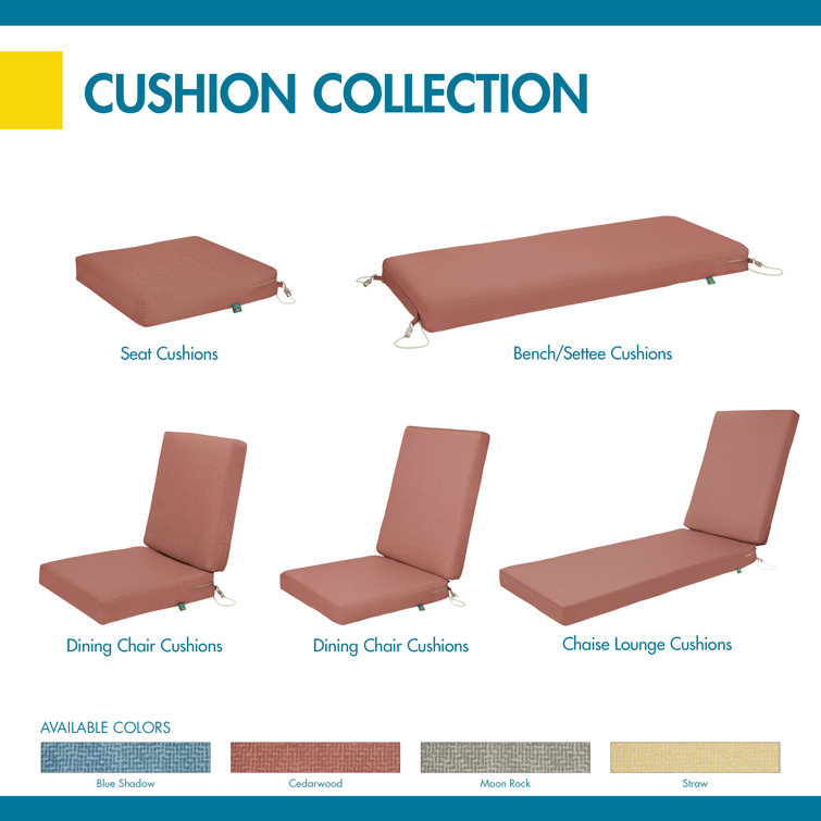 Cedarwood Water-Resistant Outdoor Chaise Lounge Cushion, 80" x 26" x 3"