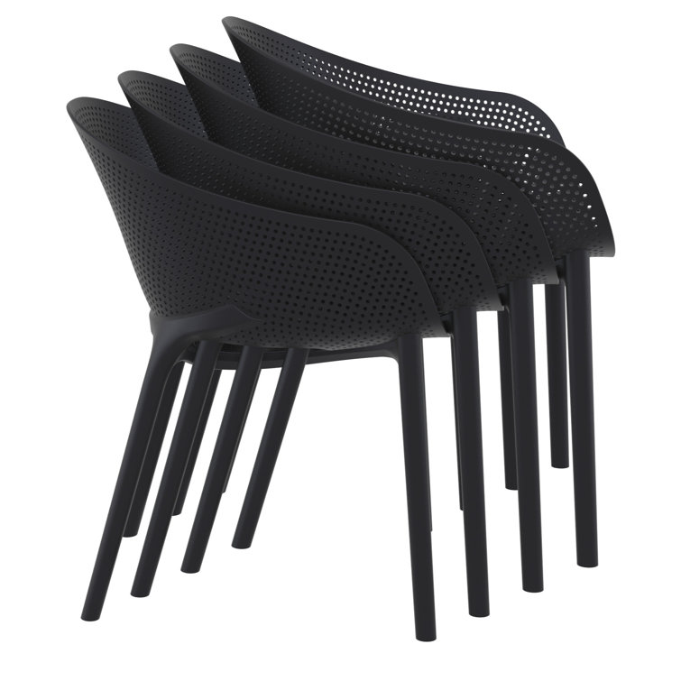 Siesta Air XL 11-Piece Extendable Black Dining Set with Stackable Chairs